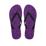 Purple Glitter Texture Print Flip Flops