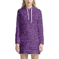 Purple (NOT Real) Glitter Print Pullover Hoodie Dress