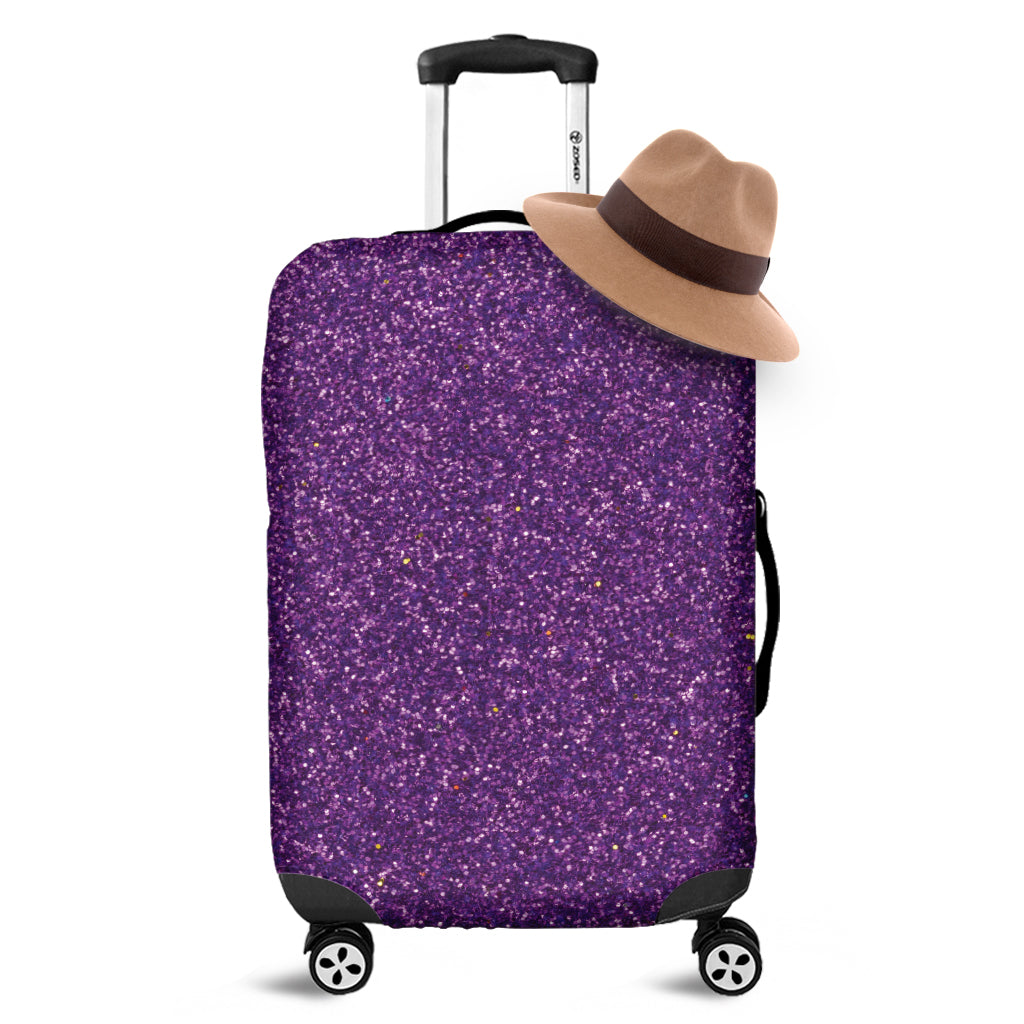 Purple Glitter Texture Print Luggage Cover