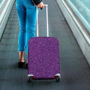 Purple Glitter Texture Print Luggage Cover