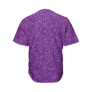 Purple Glitter Texture Print Men's Baseball Jersey