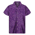 Purple (NOT Real) Glitter Print Men's Short Sleeve Shirt