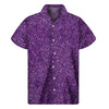 Purple Glitter Texture Print Men's Short Sleeve Shirt
