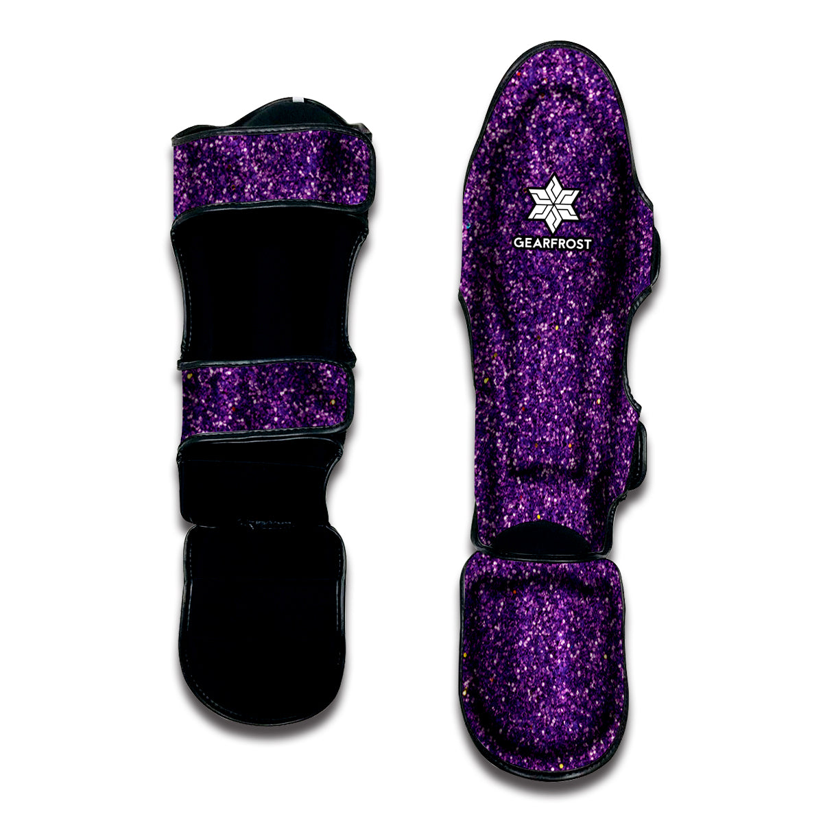 Purple Glitter Texture Print Muay Thai Shin Guard