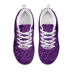 Purple Glitter Texture Print White Sneakers