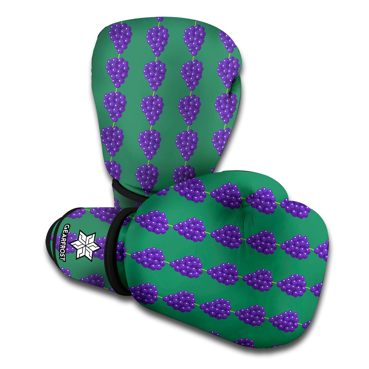 Purple Grape Pattern Print Boxing Gloves