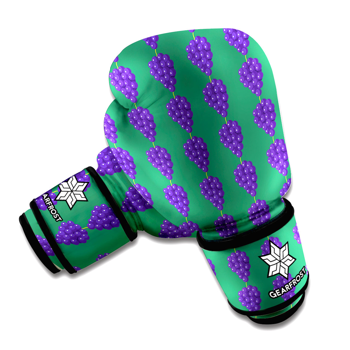 Purple Grape Pattern Print Boxing Gloves