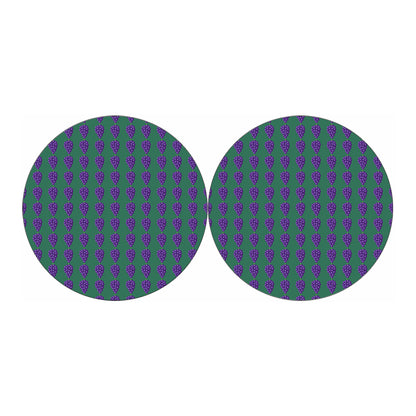 Purple Grape Pattern Print Car Coasters