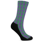 Purple Grape Pattern Print Crew Socks