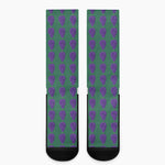 Purple Grape Pattern Print Crew Socks