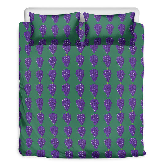 Purple Grape Pattern Print Duvet Cover Bedding Set