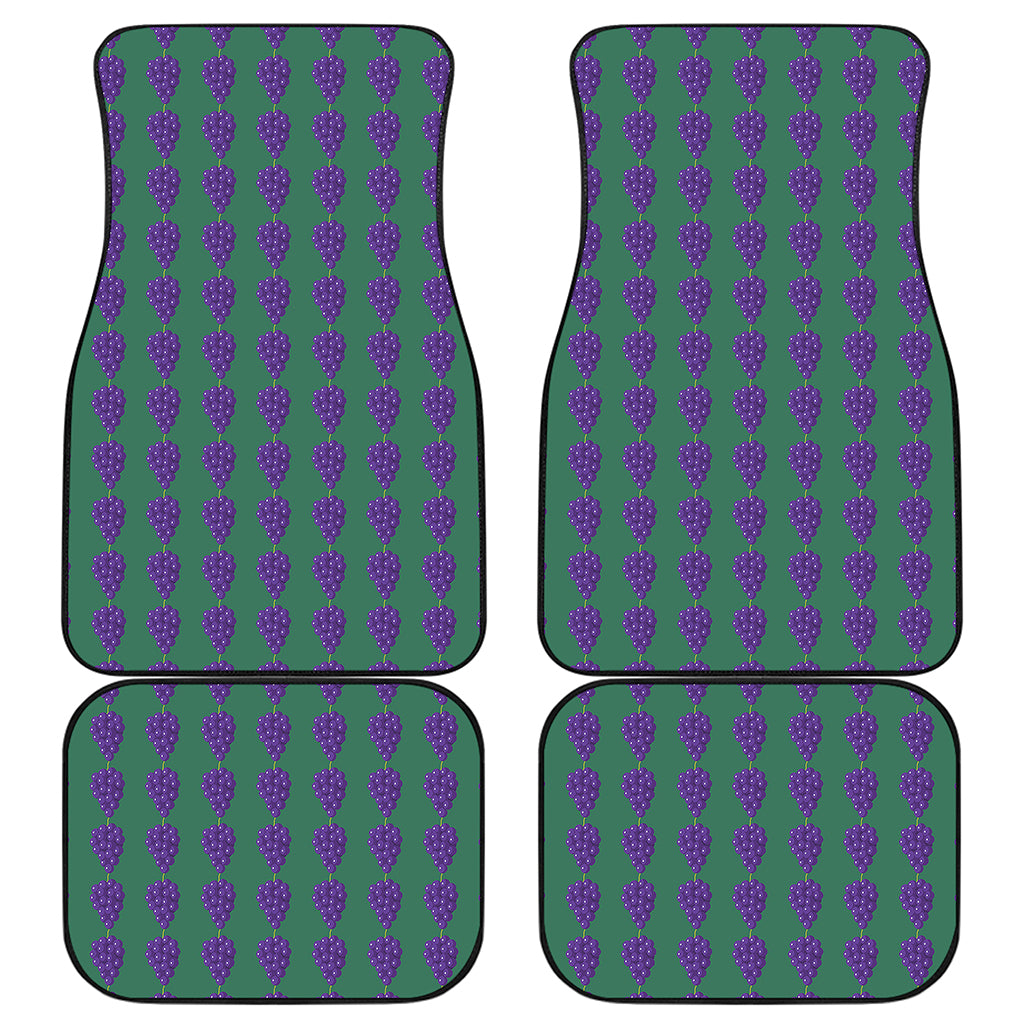 Purple Grape Pattern Print Front and Back Car Floor Mats