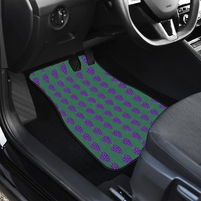 Purple Grape Pattern Print Front and Back Car Floor Mats