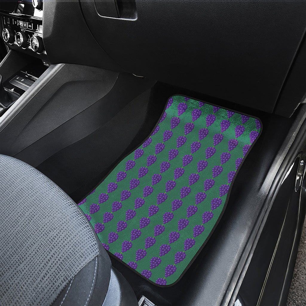 Purple Grape Pattern Print Front and Back Car Floor Mats