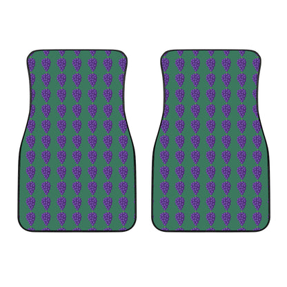 Purple Grape Pattern Print Front Car Floor Mats