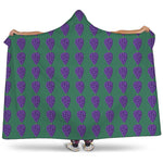 Purple Grape Pattern Print Hooded Blanket