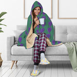 Purple Grape Pattern Print Hooded Blanket