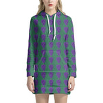 Purple Grape Pattern Print Hoodie Dress