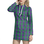 Purple Grape Pattern Print Hoodie Dress