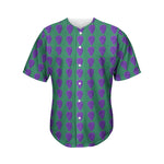 Purple Grape Pattern Print Men's Baseball Jersey