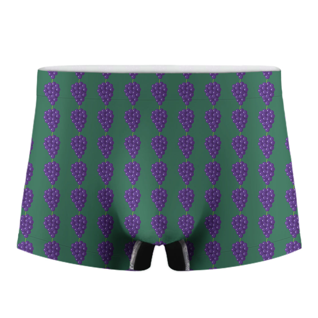 Purple Grape Pattern Print Men's Boxer Briefs