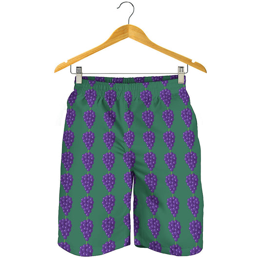 Purple Grape Pattern Print Men's Shorts