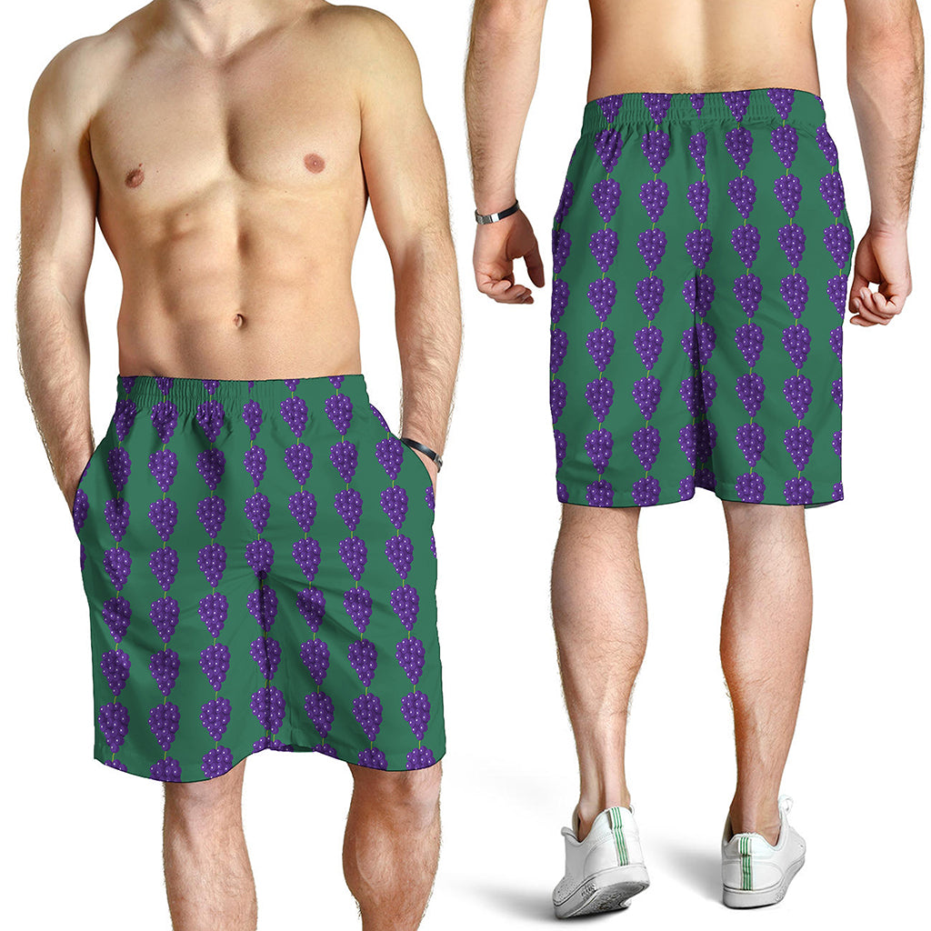 Purple Grape Pattern Print Men's Shorts