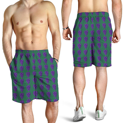 Purple Grape Pattern Print Men's Shorts