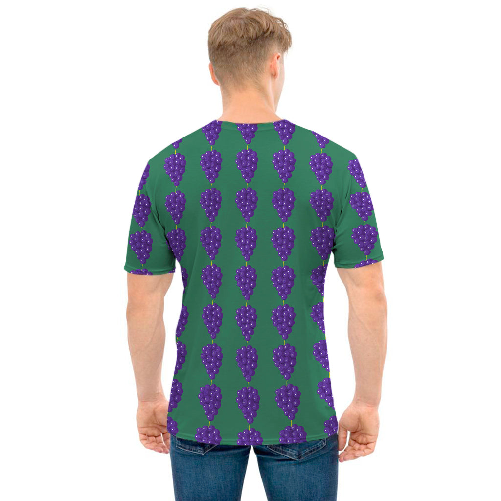 Purple Grape Pattern Print Men's T-Shirt