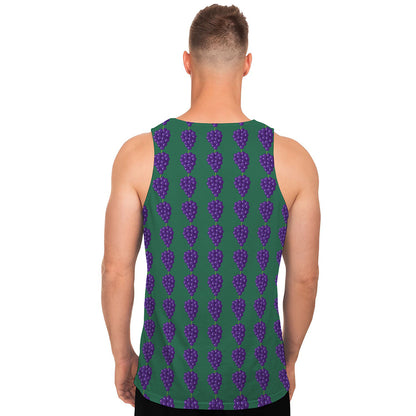 Purple Grape Pattern Print Men's Tank Top