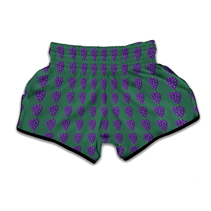 Purple Grape Pattern Print Muay Thai Boxing Shorts