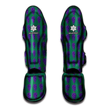 Purple Grape Pattern Print Muay Thai Shin Guard