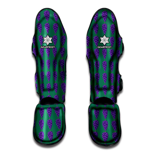 Purple Grape Pattern Print Muay Thai Shin Guard