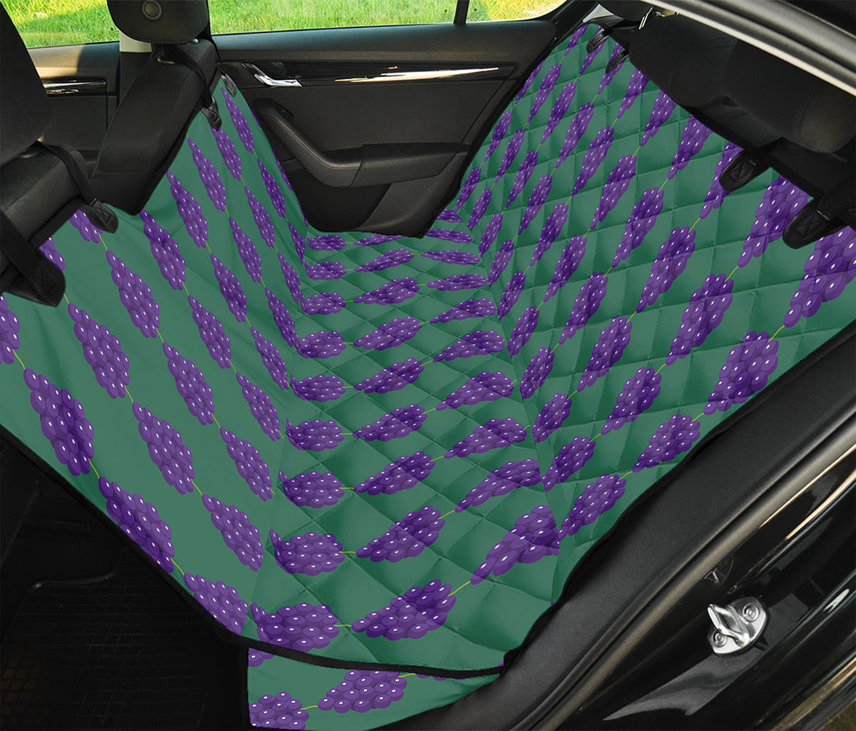 Purple Grape Pattern Print Pet Car Back Seat Cover