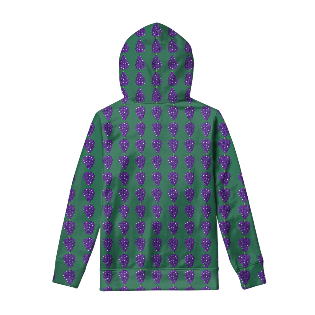 Purple Grape Pattern Print Pullover Hoodie