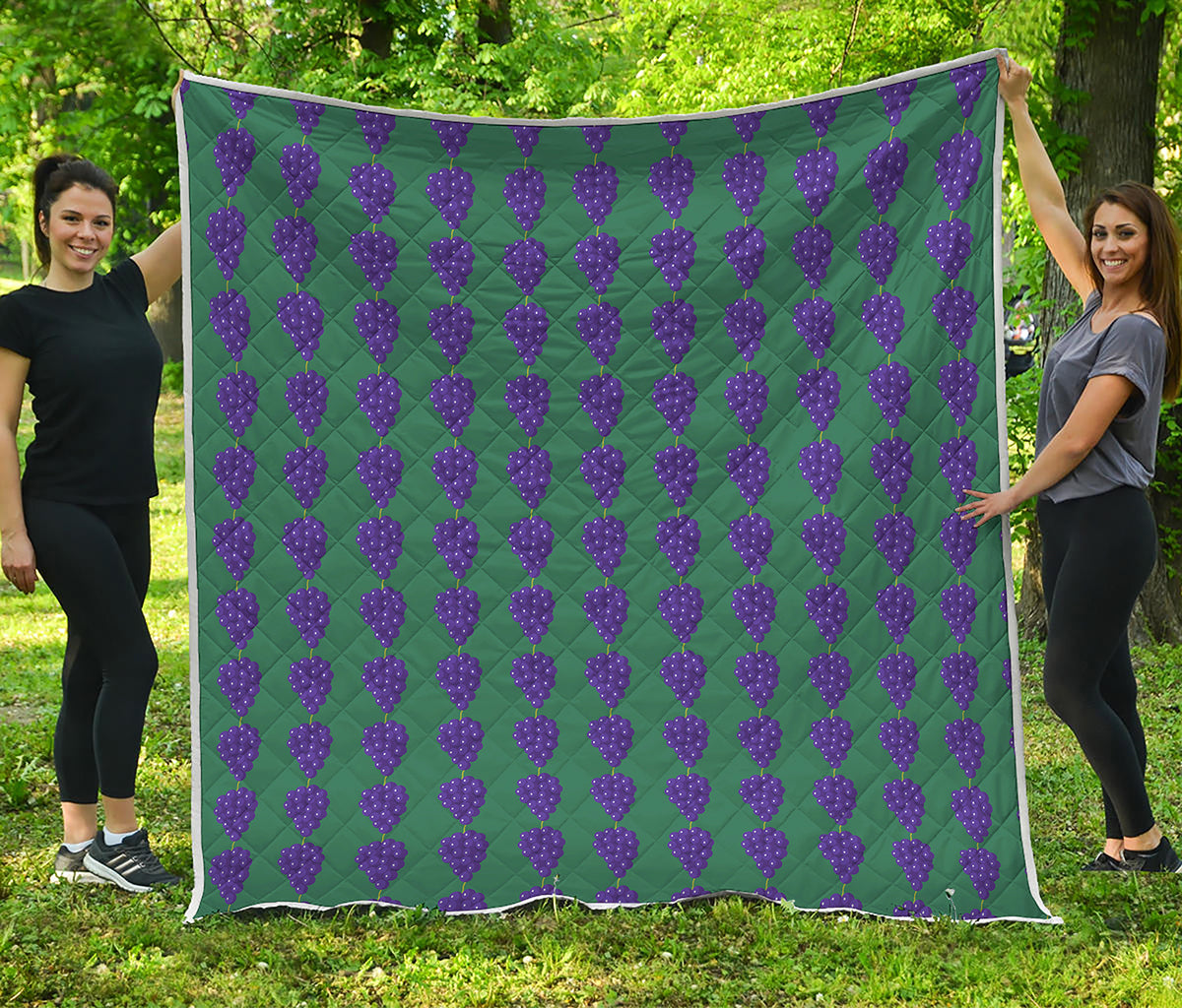 Purple Grape Pattern Print Quilt
