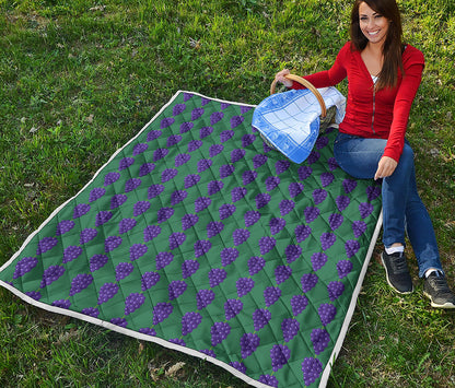 Purple Grape Pattern Print Quilt