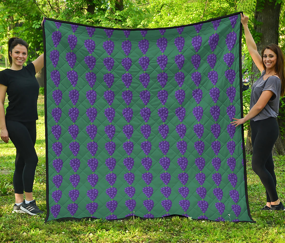 Purple Grape Pattern Print Quilt