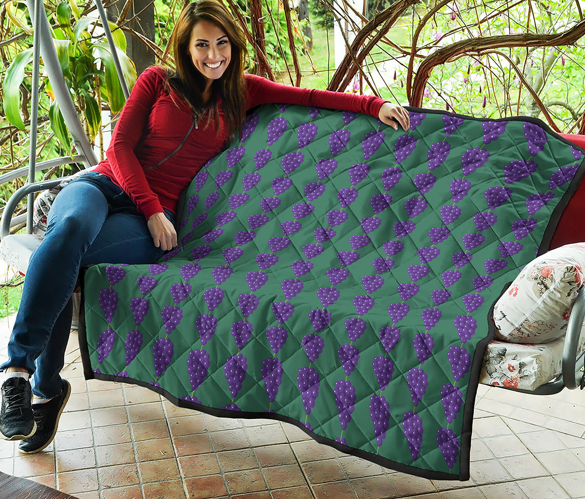 Purple Grape Pattern Print Quilt