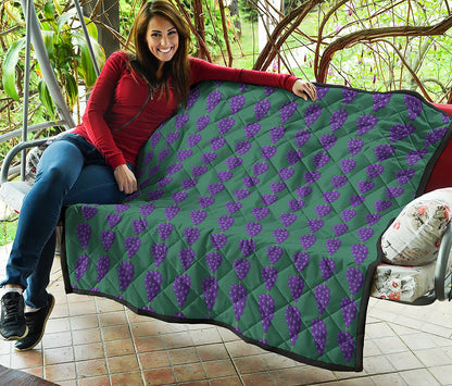 Purple Grape Pattern Print Quilt