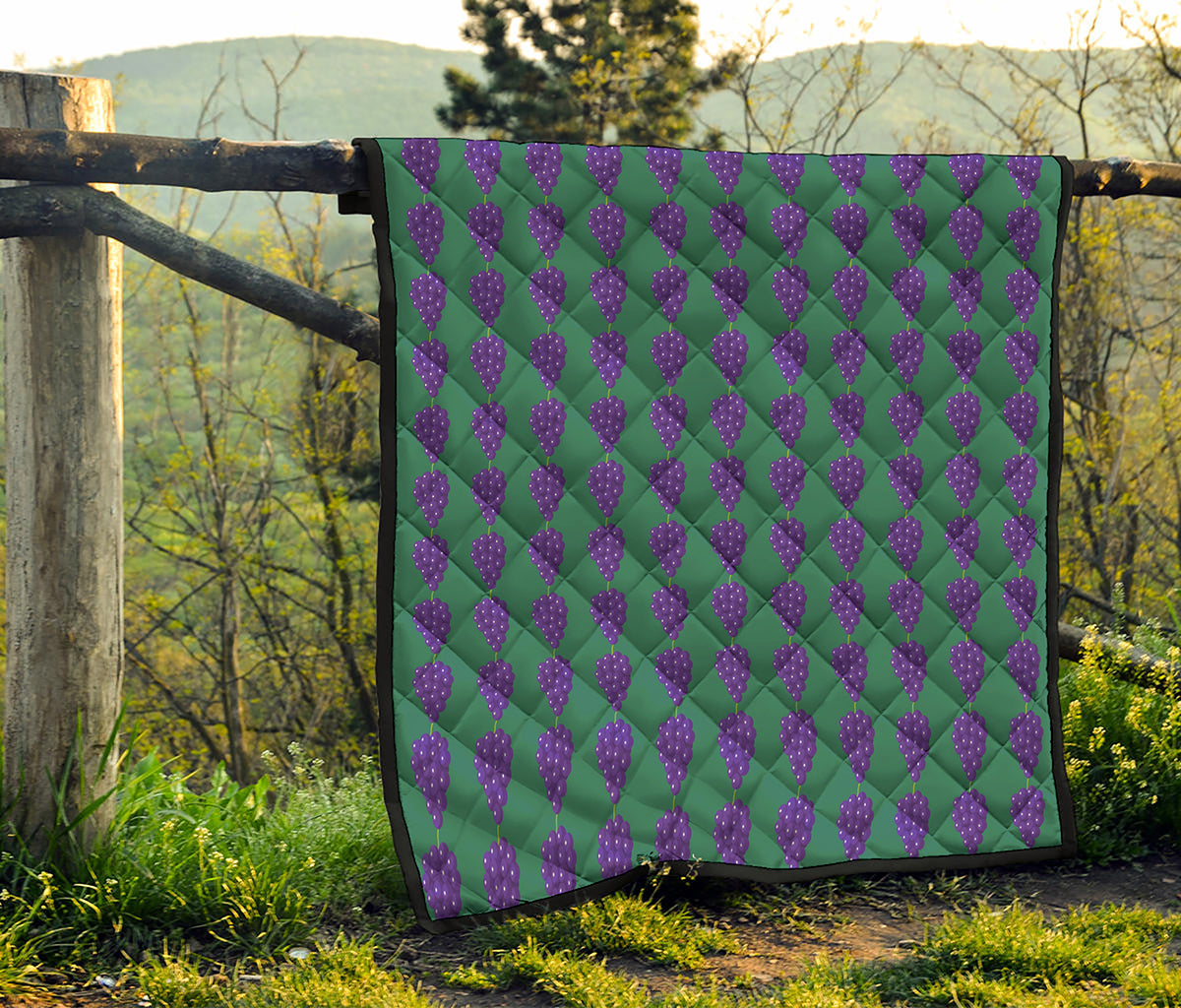 Purple Grape Pattern Print Quilt