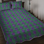 Purple Grape Pattern Print Quilt Bed Set