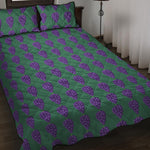 Purple Grape Pattern Print Quilt Bed Set