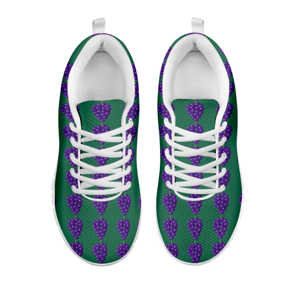 Purple Grape Pattern Print White Sneakers
