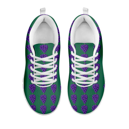Purple Grape Pattern Print White Sneakers