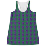 Purple Grape Pattern Print Women's Racerback Tank Top