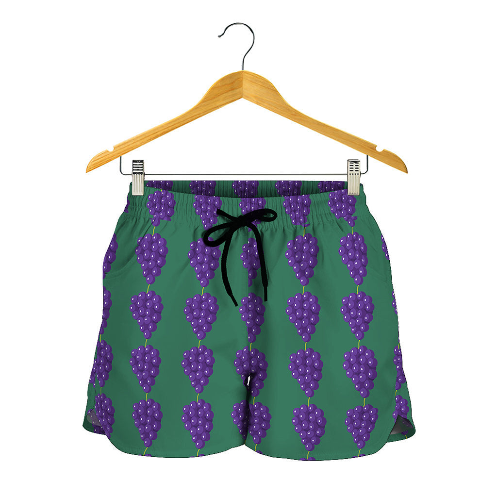 Purple Grape Pattern Print Women's Shorts