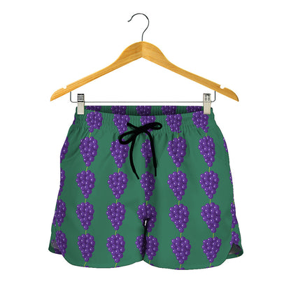 Purple Grape Pattern Print Women's Shorts