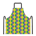 Purple Green And Yellow Mardi Gras Print Apron
