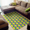 Purple Green And Yellow Mardi Gras Print Floor Mat